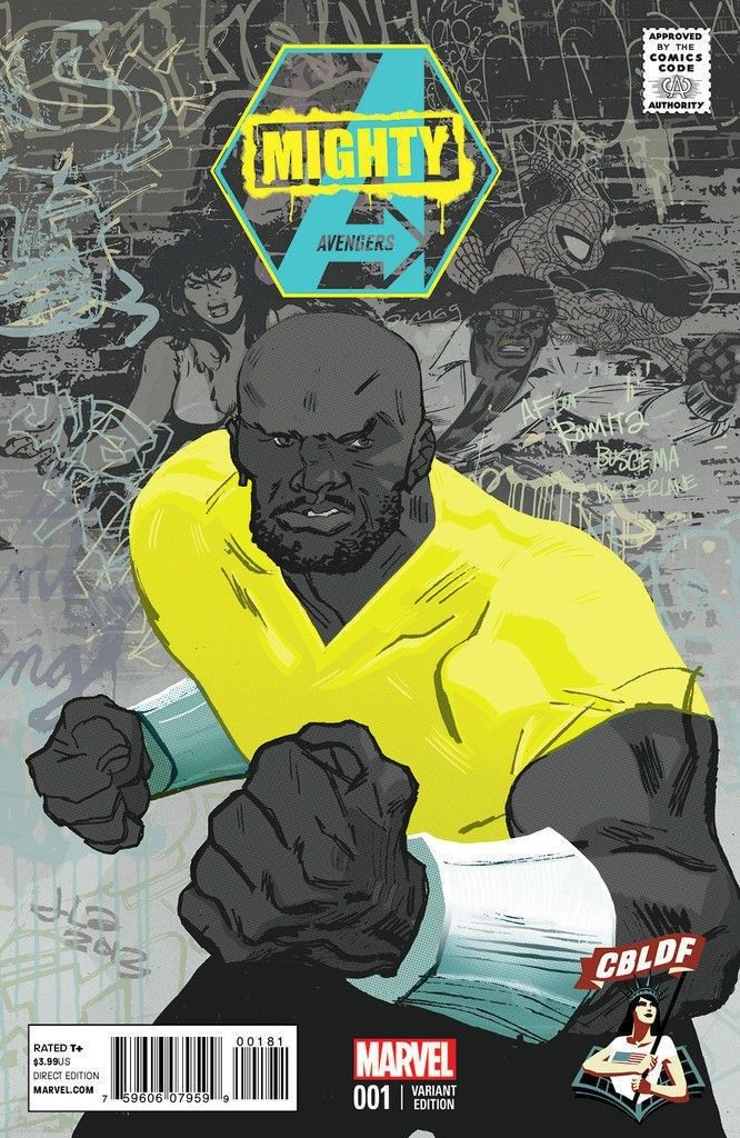 MIGHTY AVENGERS #1 CBLDF LATOUR VARIANT COVER