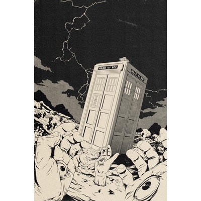 Doctor Who Circuit Breaker #2 (of 2) Cvr E Flops Dalek Takeover Color Your Own Cardstock Var
