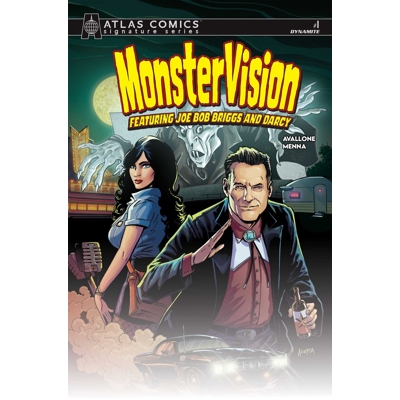 Monstervision Featuring Joe Bob Briggs and Darcy #1 Cvr I Dave Acosta Atlas Edition Signed by Joe Bo