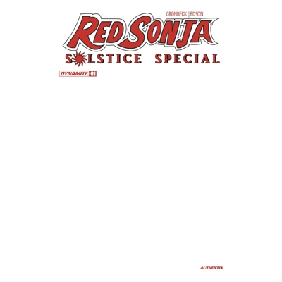 Red Sonja: Solstice Special #1 (One-Shot) Cvr D Blank Authentix