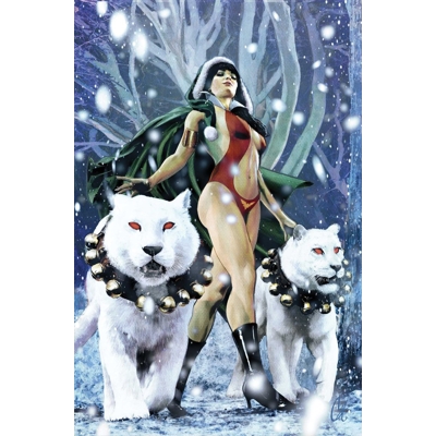 Vampirella Helliday Special 2026 #1 (One-Shot) Cvr E Cat Staggs Metal Premium Cover