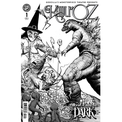 Godzilla'S Monsterpiece Theatre Presents: the Kaiju of Oz Cvr D Ayala IDW Goes Dark Var